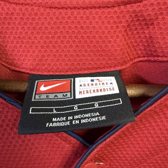 Vintage Nike Anaheim Angels Baseball Jersey Mens Large Red Y2K 90s Los Angeles - Picture 4 of 11